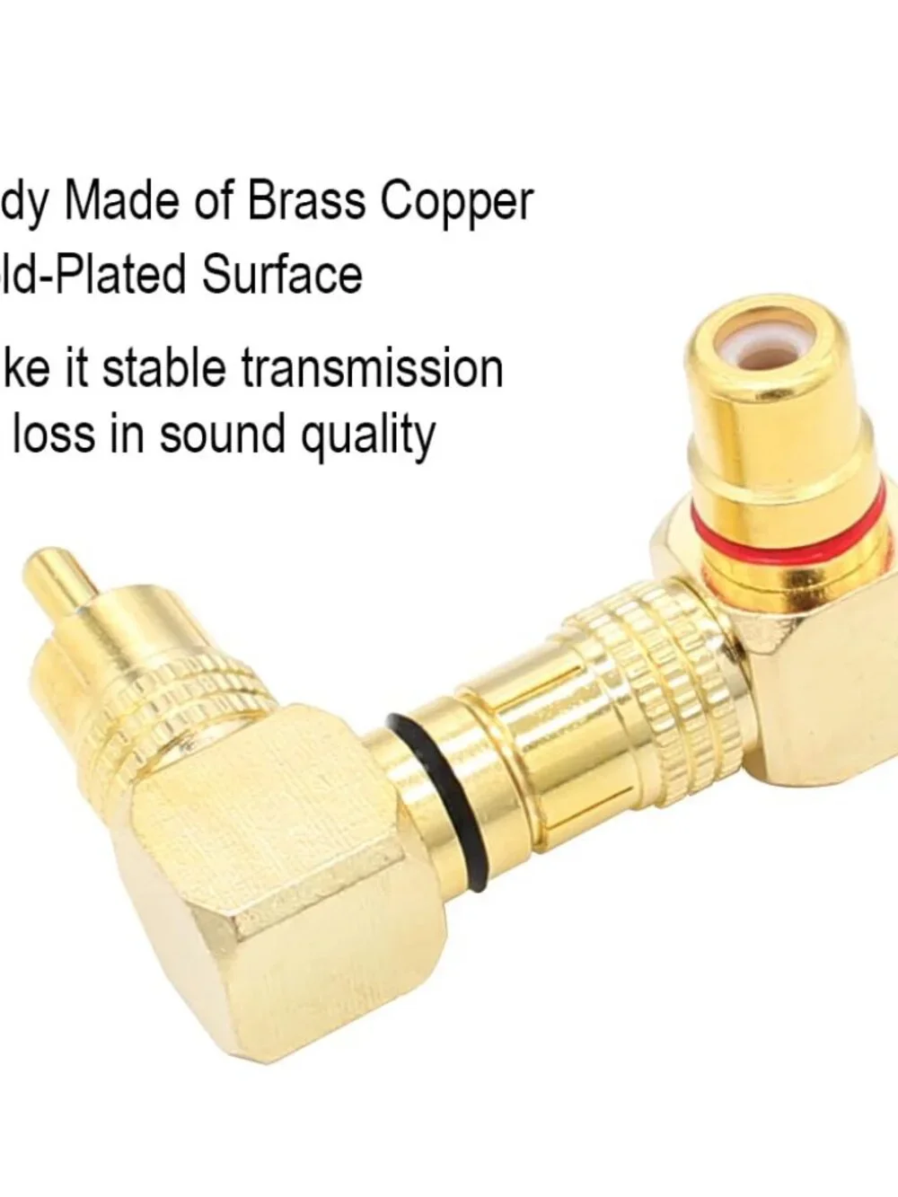 RCA Right Angle Adapter Gold-Plated 2-Pack 90 Degree RCA Adapter Plug Connector